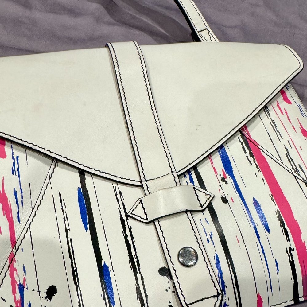 IIIBECA by JOY GRYSON CROSSBODY - WHITE PATTERN BLUE/PINK SILM LEATHER (2014)